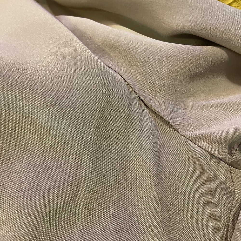 NEW Vince. 100% Silk Mink Nude Color Drawstring Waist Long Sleeve Shirt Dress 12 - Picture 14 of 16